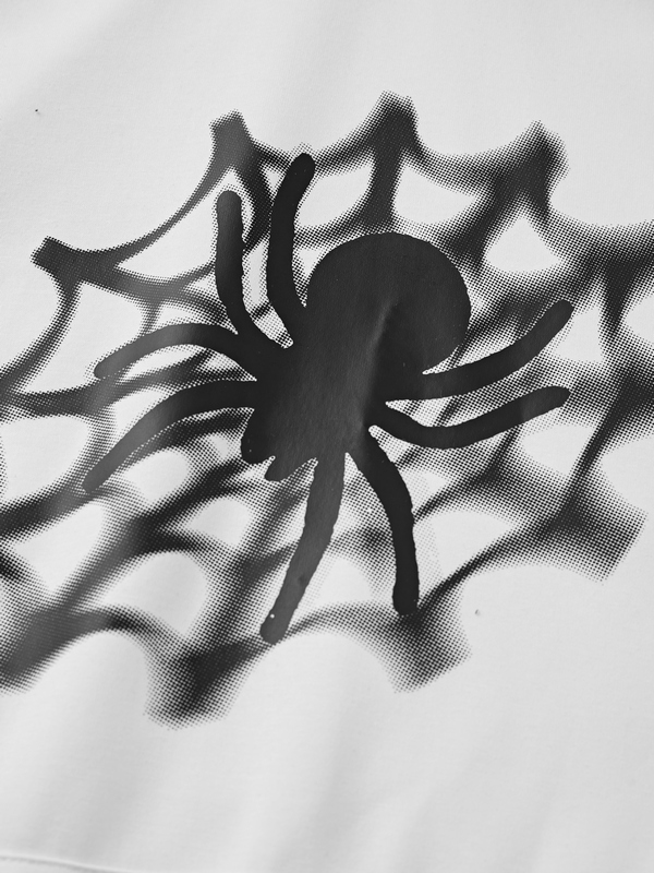 Men's Spider Web Print Oversized Hoodie-3