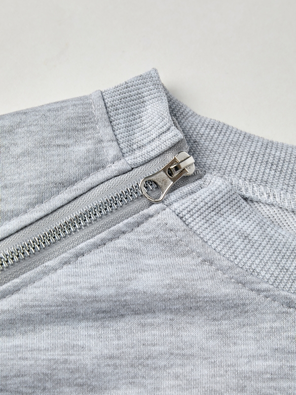 Men's Solid Color Double Zipper Sweatshirt-3