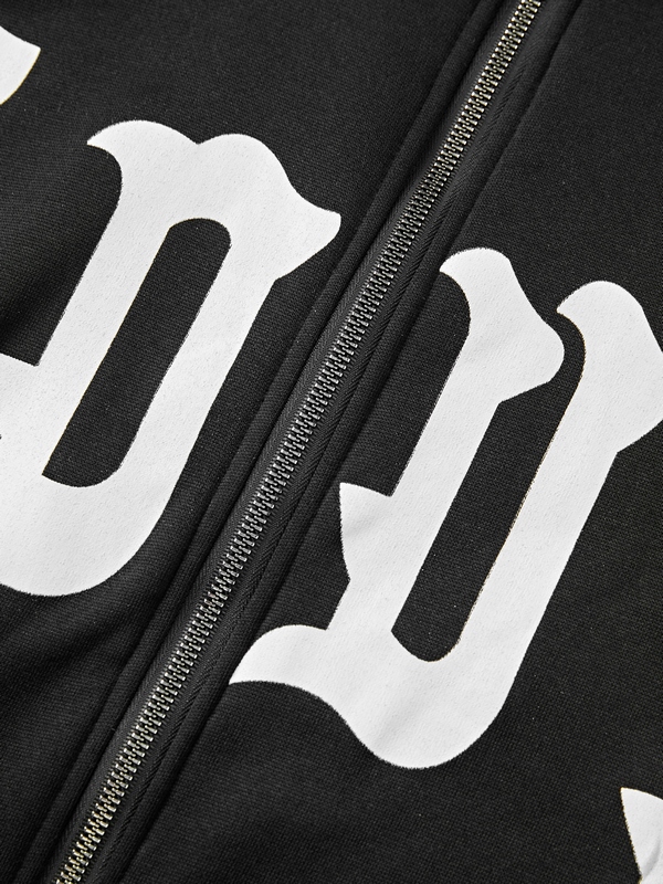 Men's Hip Pop Letter Spider Web Print Oversized Hoodie-3