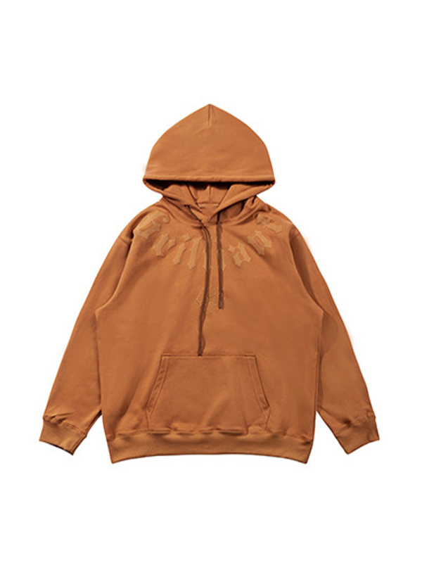 Men's Street Print Kangaroo Pocket Lacing Oversized Hoodie-3