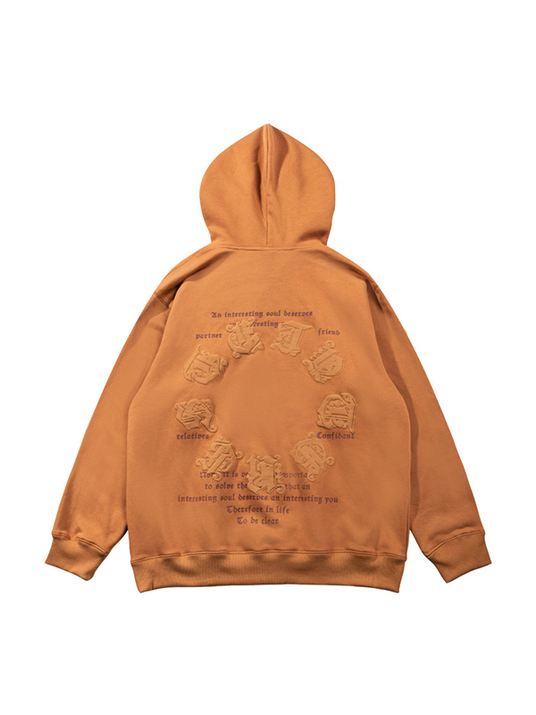 Men's Street Print Kangaroo Pocket Lacing Oversized Hoodie-4