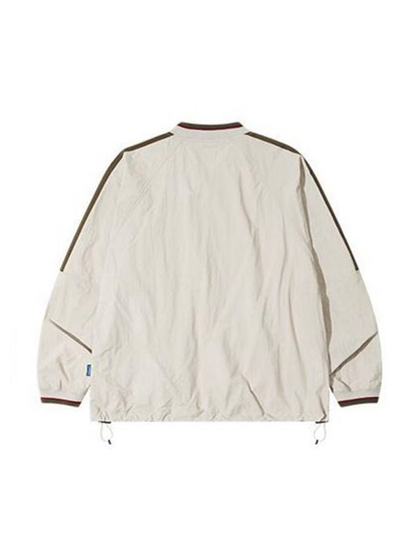 Men's V Neck Piping Detail Drawstring Sweatshirt-1