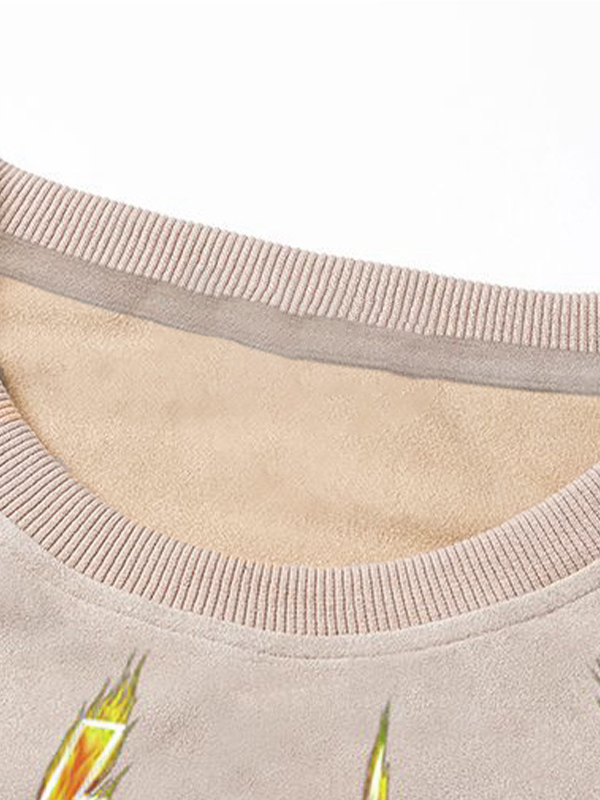 Men's Vintage Suede Lightning Print Short Sleeve Tee-2