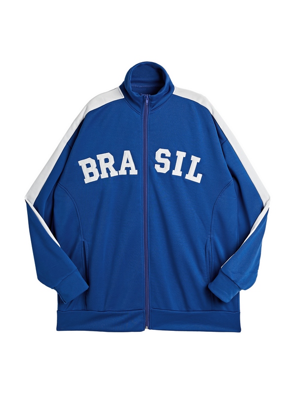 Color Block Splice Letter Embroidery Jacket-1