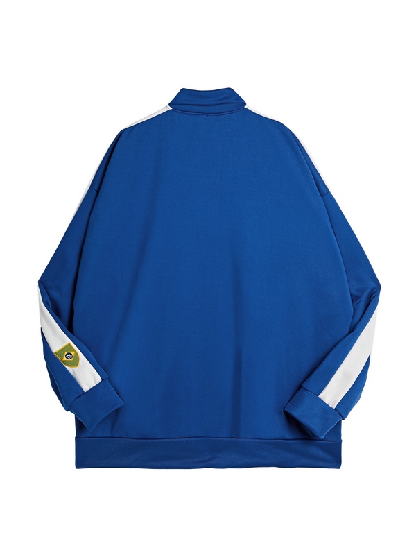 Color Block Splice Letter Embroidery Jacket-2