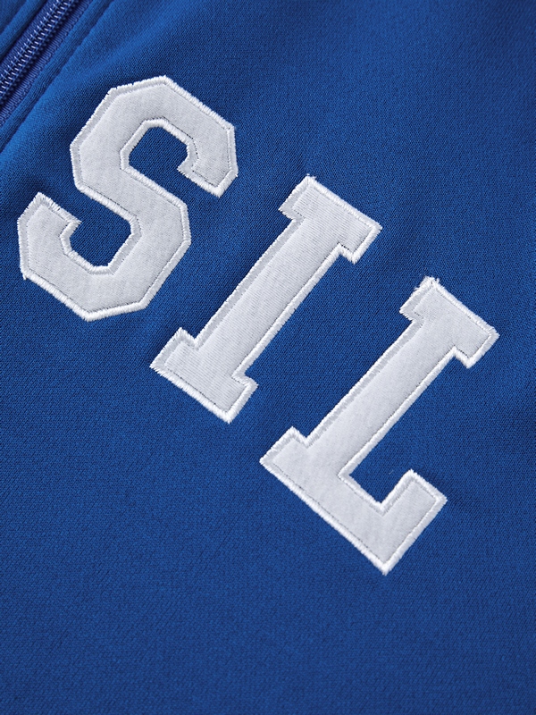 Color Block Splice Letter Embroidery Jacket-4