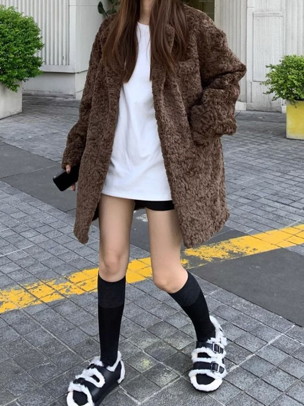 Vintage Brown Faux Fur Jacket-1