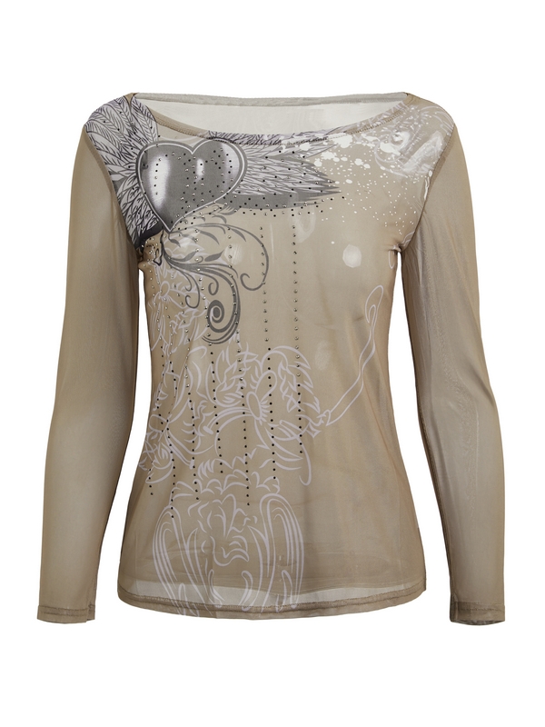 Splash Ink Rhinestone Print Long Sleeve Tee-3