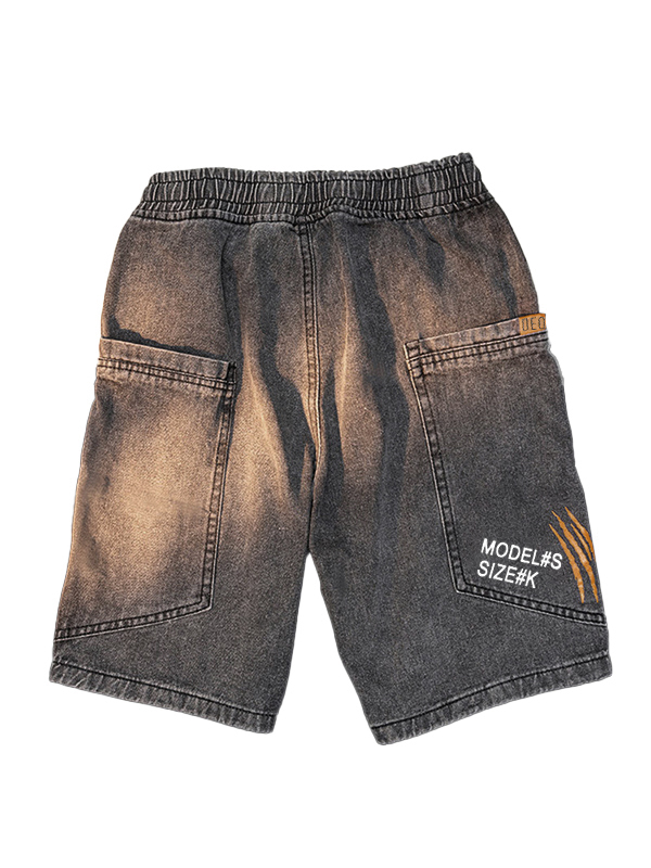 Men's Vintage Wash Loose Denim Shorts-1