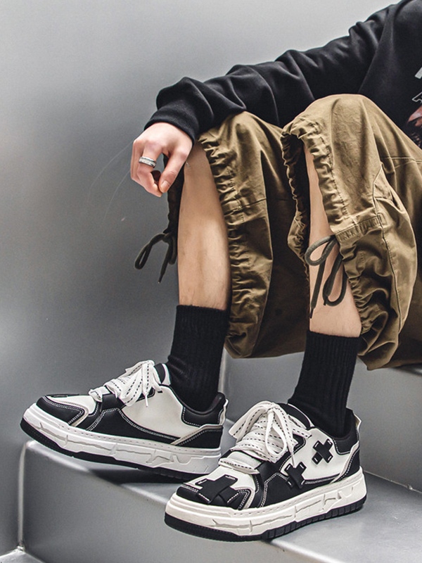 Men's Cross Patch Casual Sneakers-2