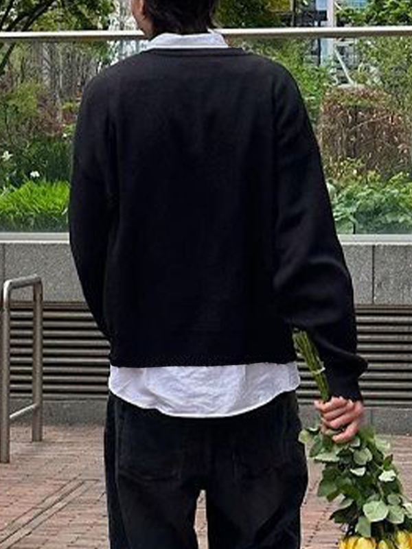 Men's Hip Pop Print Pull Over Sweater-3