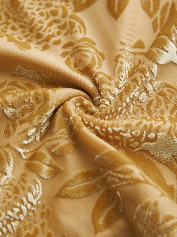 Velvet Floral Jacquard Bow Decor Cami Top-7